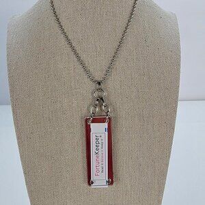 Fortune Keeper Multicolor Dog Face Print Pendant Necklace 29 in